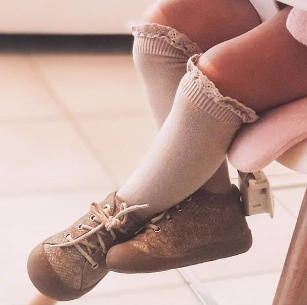 ソックス  コンドル レースエッジングカフ ニーソックス ハイソックス  ベビー  防寒  condor KNEE SOCKS WITH LACE EDGING CUFF