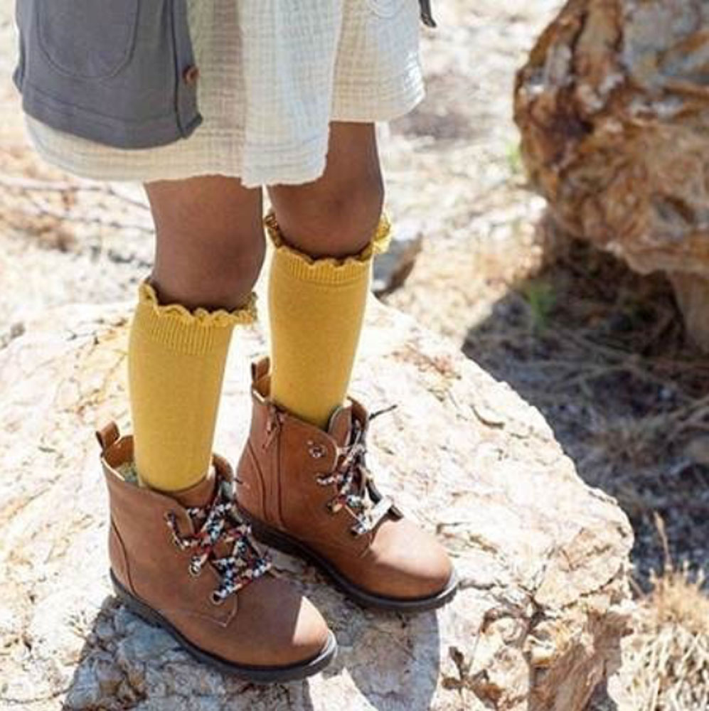 ソックス  コンドル レースエッジングカフ ニーソックス ハイソックス  ベビー  防寒  condor KNEE SOCKS WITH LACE EDGING CUFF