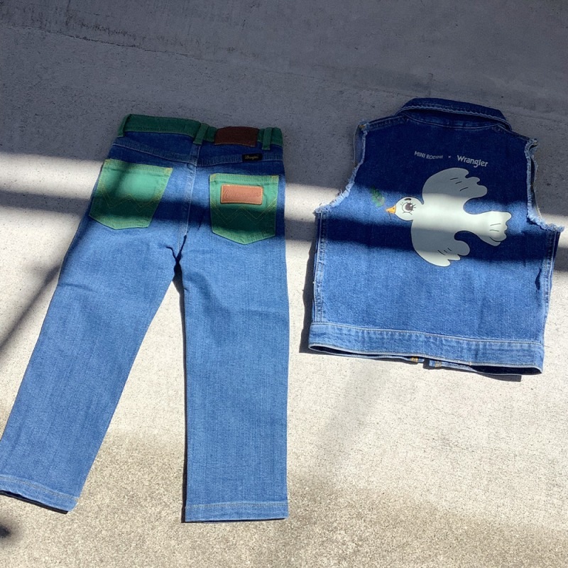 Minirodini×Wrangler ジャケット 104/110 デニムベスト キッズ ジャケット ミニロディーニ ラングラー