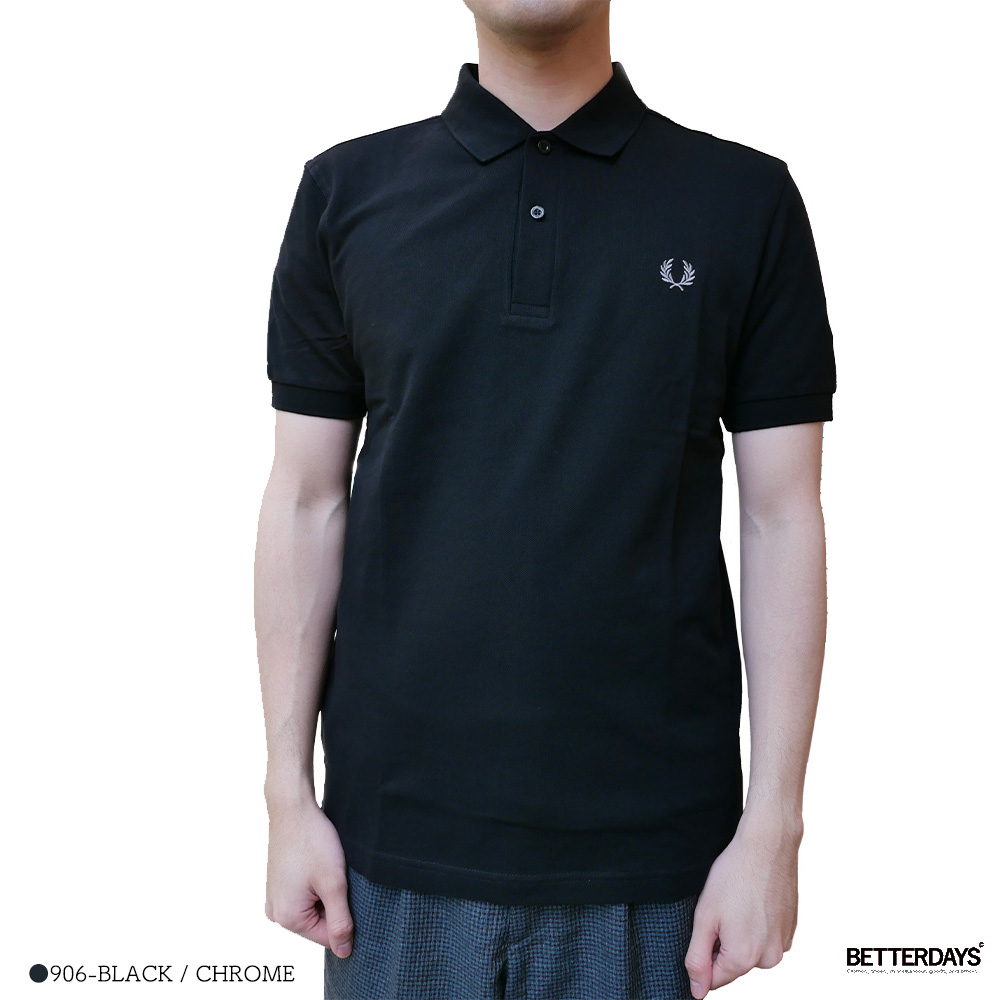 FRED PERRY ブラック 黒 ポロシャツ M6000 M6000 - Black / Chrome | The Fred Perry Shirt | Men's Short