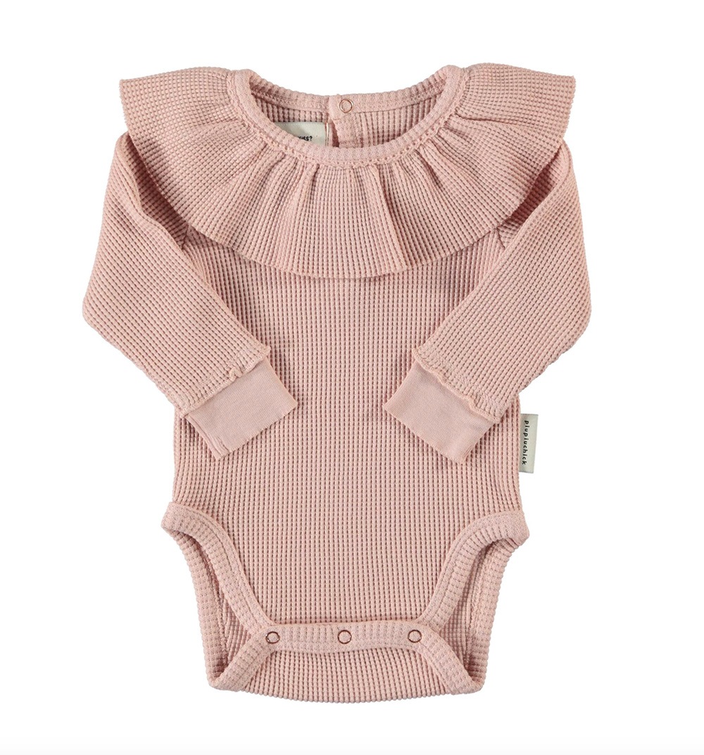 【SALE／20%OFF】ロンパース フリル ベビー piupiuchick ピウピウチックオーガニックコットン100％   出産祝い  0-2歳