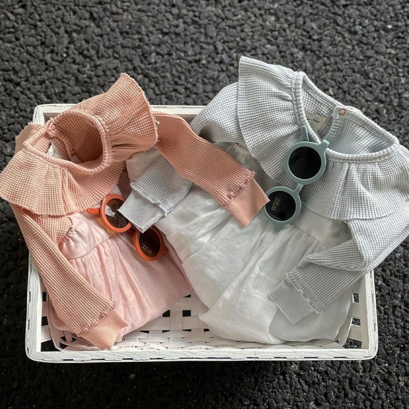 【SALE／20%OFF】ロンパース フリル ベビー piupiuchick ピウピウチックオーガニックコットン100％   出産祝い  0-2歳