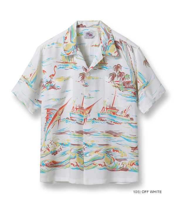 アロハシャツ  サンサーフ ハワイアンシャツ スペシャルエディション DUKE KAHANAMOKU SPECIAL EDITION ”FISHING BOAT” (SHORT SLEEVE)   SUN SURF