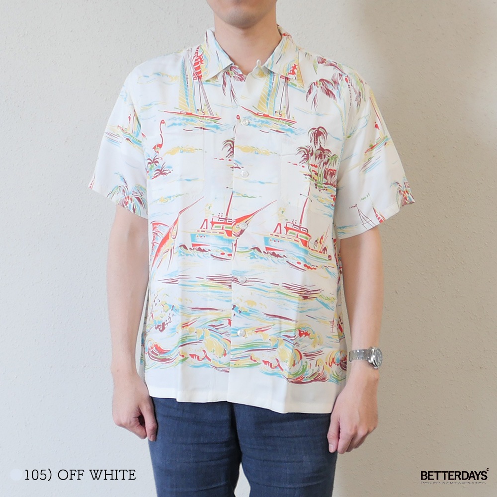 アロハシャツ  サンサーフ ハワイアンシャツ スペシャルエディション DUKE KAHANAMOKU SPECIAL EDITION ”FISHING BOAT” (SHORT SLEEVE)   SUN SURF