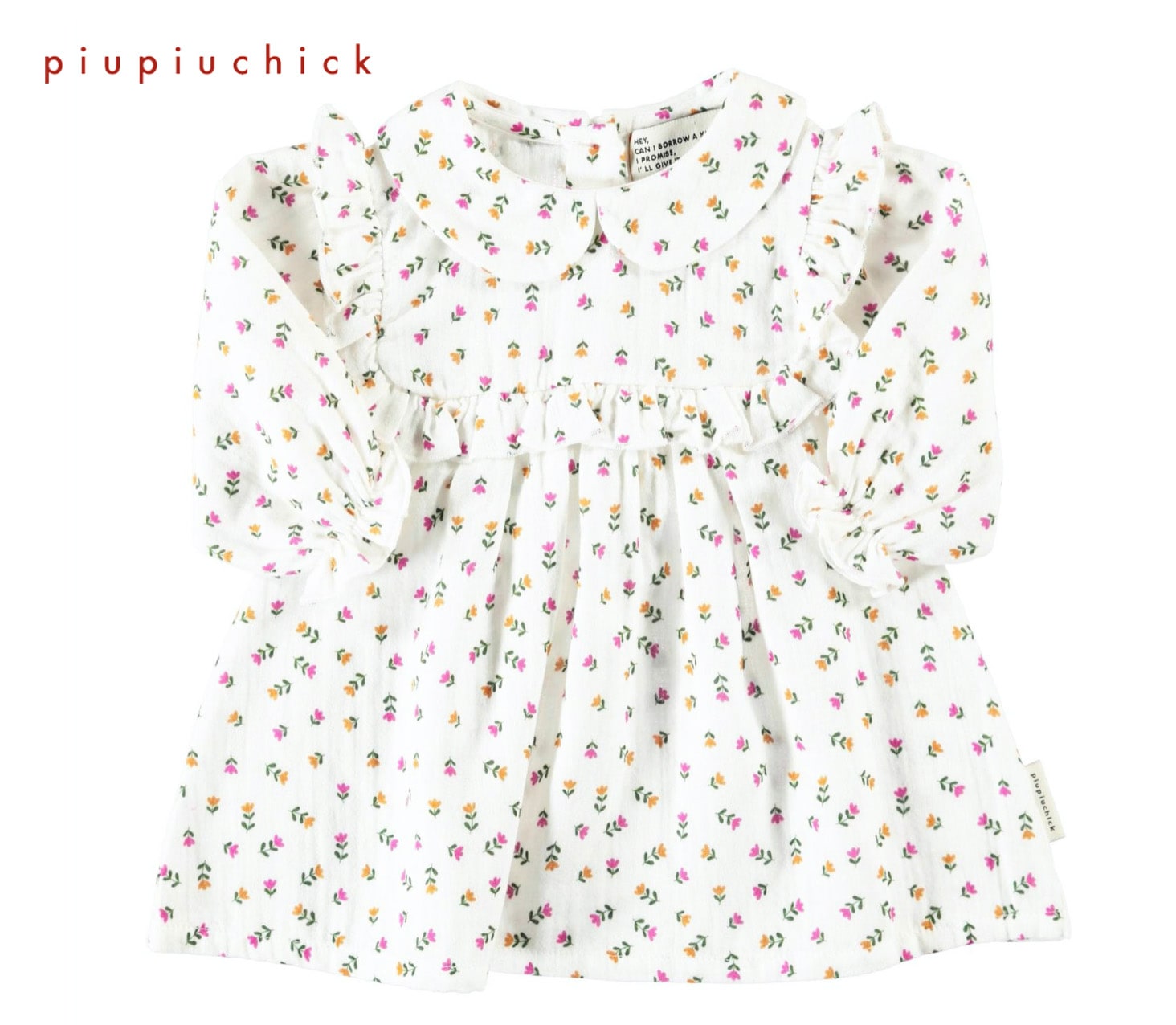 【SALE／20%OFF】ワンピース フリル ベビー piupiuchick ピウピウチック 花柄 フラワー オーガニックコットン100％  ポルトガル製  0歳-2歳