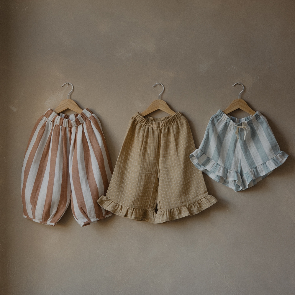 ボトムス organiczoo Sardine Stripes Frill Shorts ショーツ ズボン キッズ ベビー オーガニックズー Organic Zoo