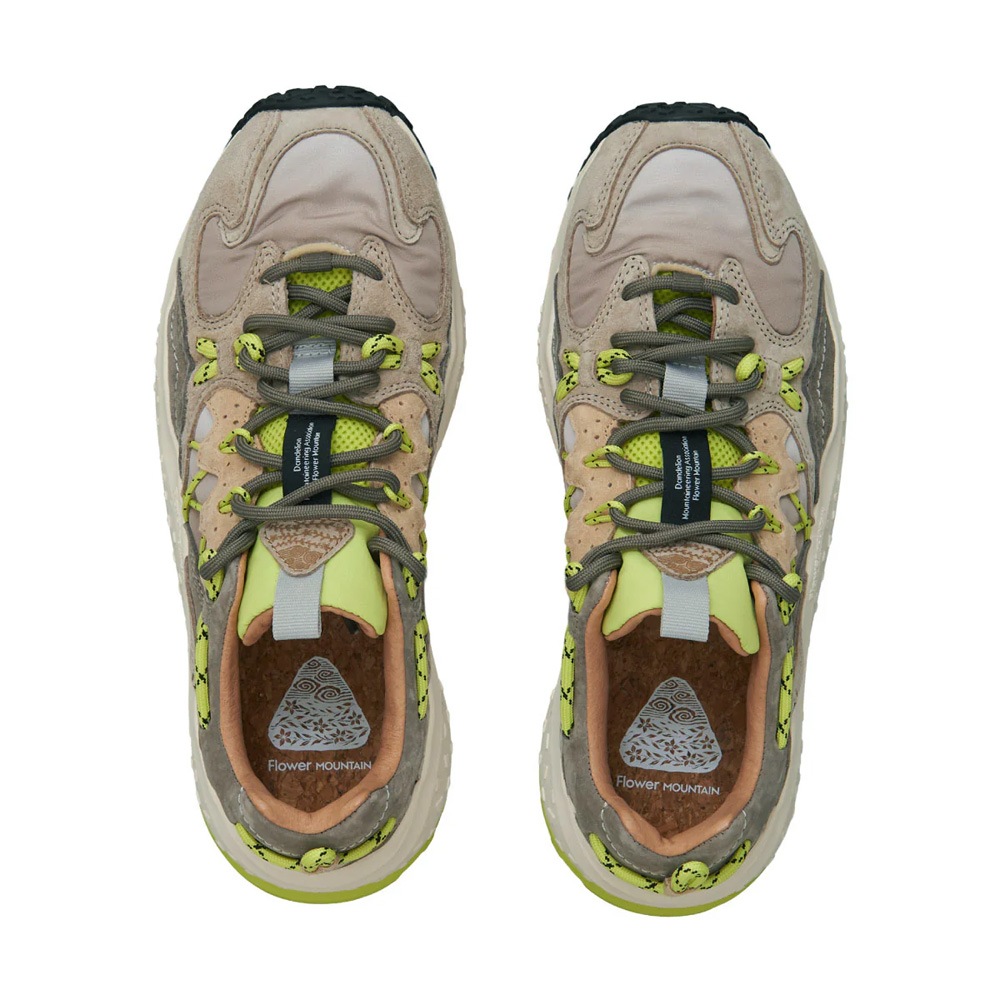 スニーカー ユニセックス ヤマブシ フラワーマウンテン FLOWER MOUNTAIN YAMABUSHI Taupe/Lime【国内正規品】FM125021