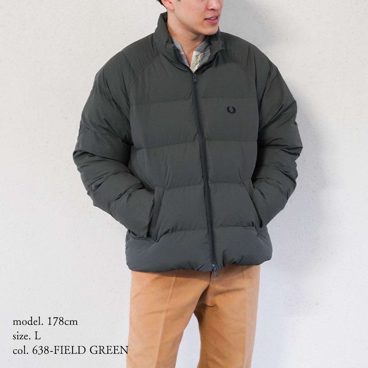 ブルゾン メンズ フレッドペリー パデッドジャケット  FRED PERRY RAGLAN SLEEVE PADDED JACKET 【国内正規品】 J1309