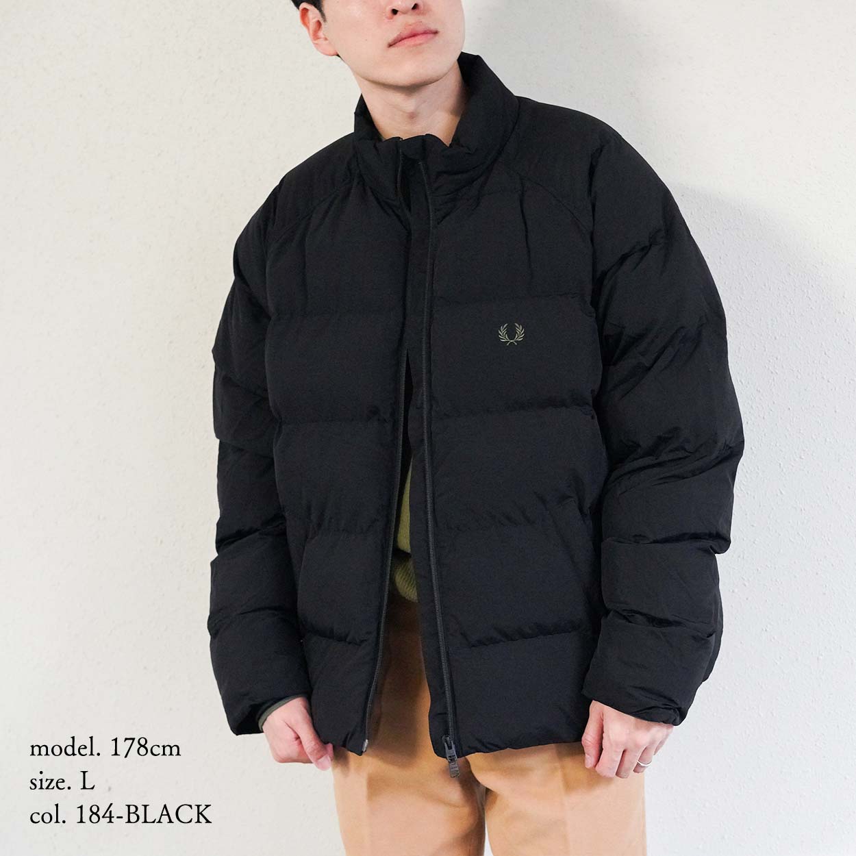 ブルゾン メンズ フレッドペリー パデッドジャケット  FRED PERRY RAGLAN SLEEVE PADDED JACKET 【国内正規品】 J1309