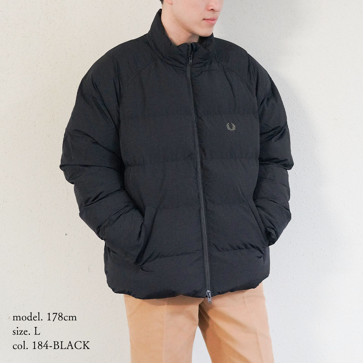 ブルゾン メンズ フレッドペリー パデッドジャケット  FRED PERRY RAGLAN SLEEVE PADDED JACKET 【国内正規品】 J1309