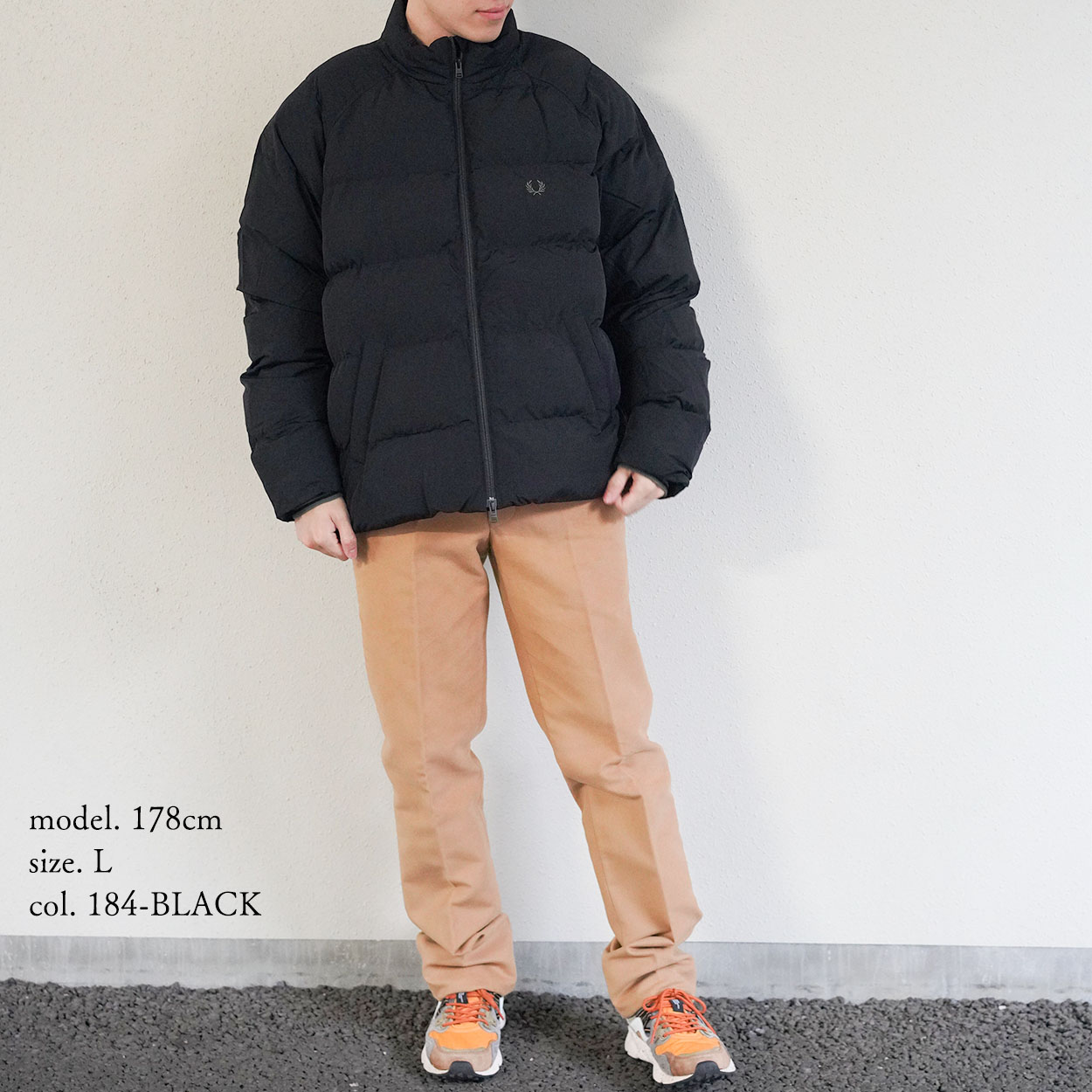 ブルゾン メンズ フレッドペリー パデッドジャケット  FRED PERRY RAGLAN SLEEVE PADDED JACKET 【国内正規品】 J1309
