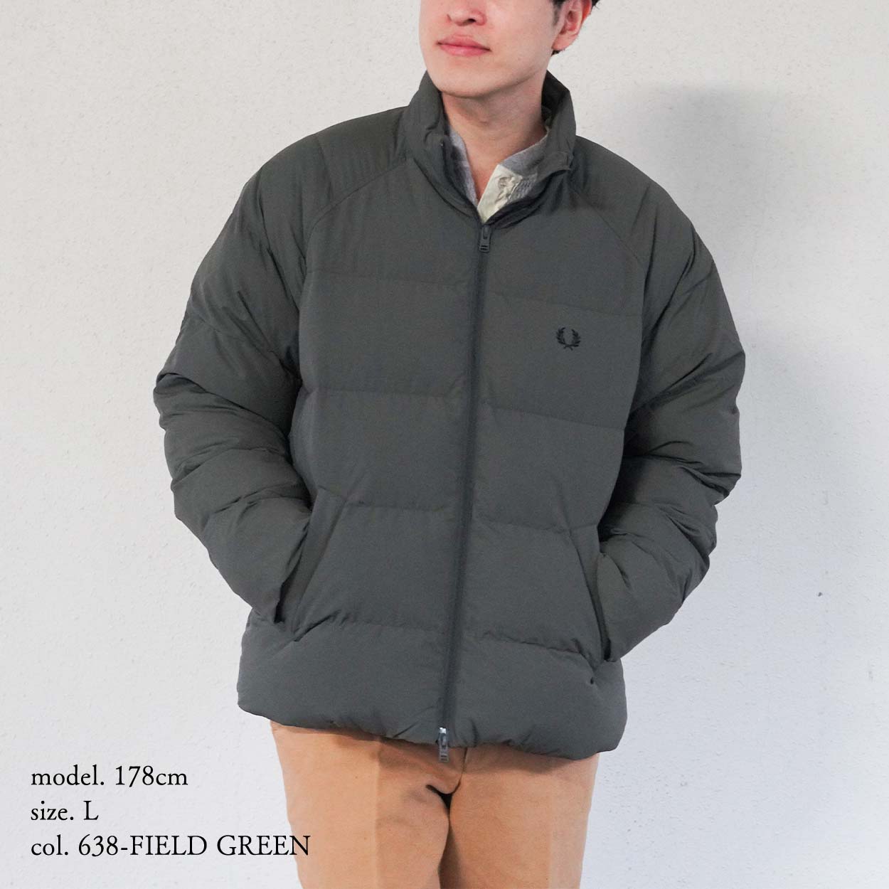 ブルゾン メンズ フレッドペリー パデッドジャケット  FRED PERRY RAGLAN SLEEVE PADDED JACKET 【国内正規品】 J1309