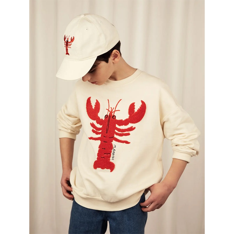 キャップ キッズ ミニロディーニ ロブスター 刺繍 帽子 LOBSTER EMBROIDERED CAP 48-52cm 【国内正規品】 mini rodini