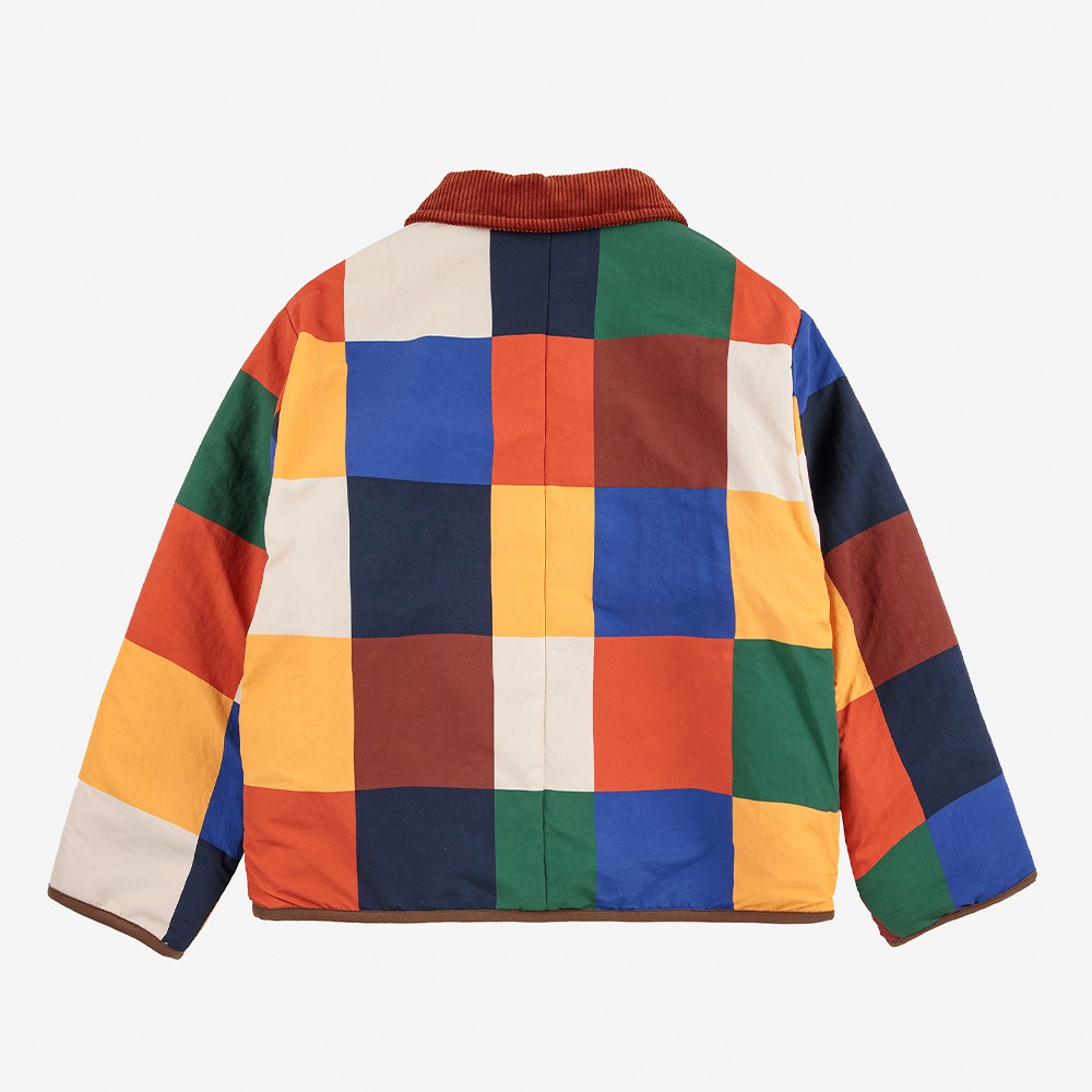 【25AW 8/21発売開始】ジャケット アウター キッズ ベビー ボボ・ショーズ リバーシブル Multicolor Tiles reversible sheepskin jacket【国内正規品】 Bobo Choses