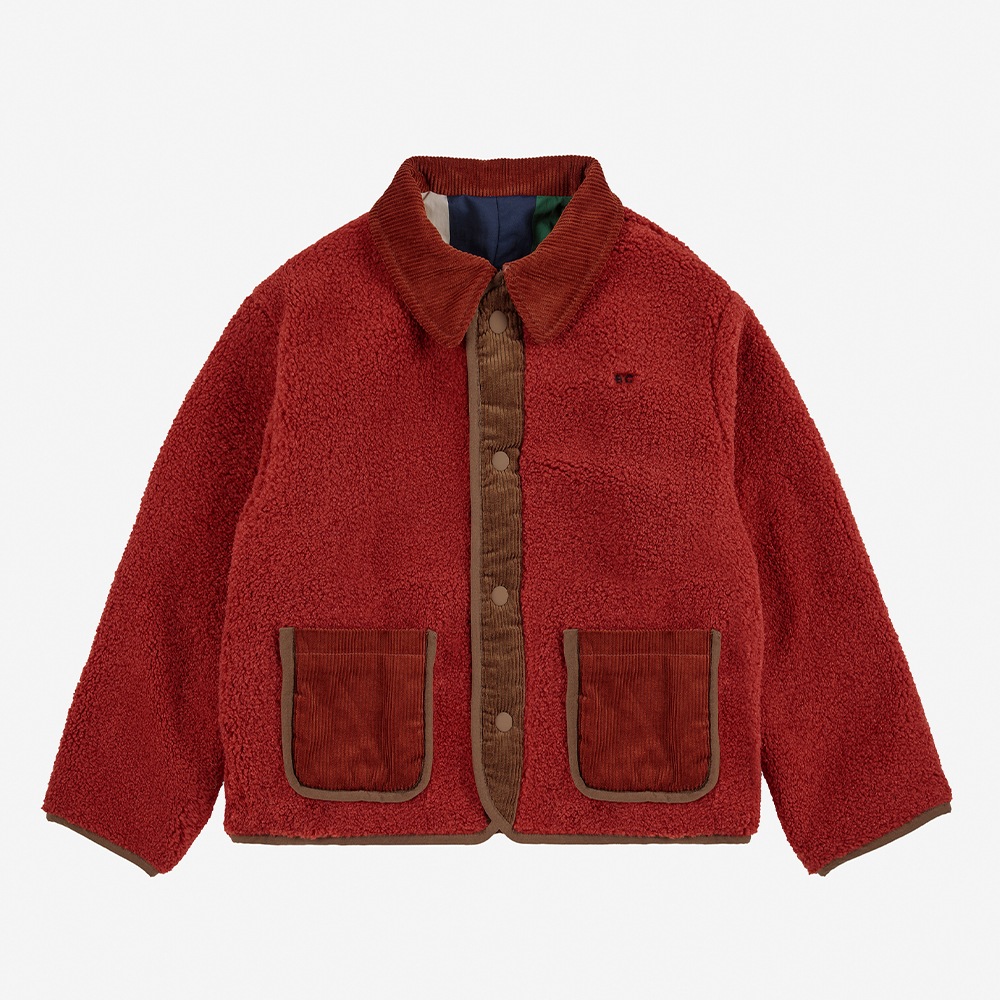 【25AW 8/21発売開始】ジャケット アウター キッズ ベビー ボボ・ショーズ リバーシブル Multicolor Tiles reversible sheepskin jacket【国内正規品】 Bobo Choses