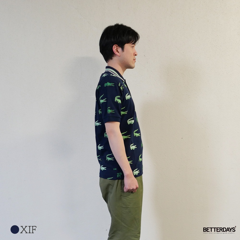 ラコステ ポロシャツ   LACOSTE ゴルフ 総柄・半袖  