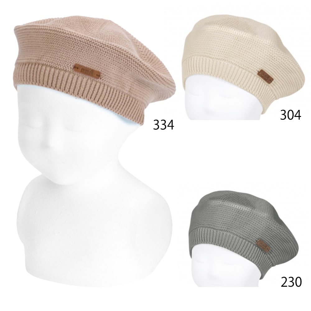 ベレー帽 ベビー 帽子 コンドル ベビー ガータースティッチベレー 赤ちゃん 防寒 女の子 Condor Boina punto bobo Garter stitch beret