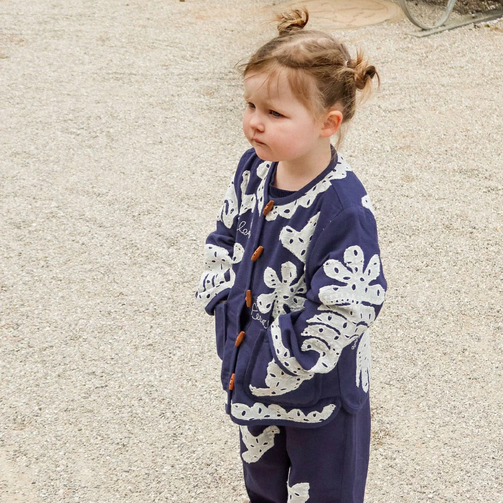 ジャケット キッズ ベビー Organic Cotton Ena MINI Jacket Navy Birds