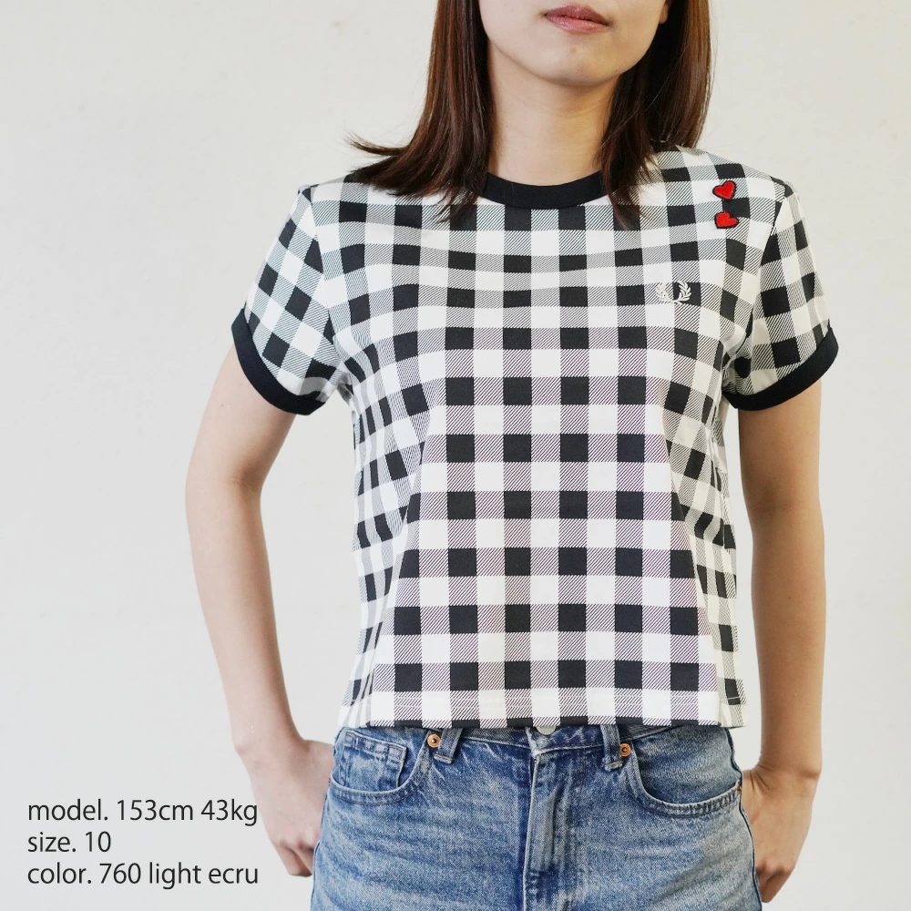 フレッドペリー  Tシャツ レディース エイミーワインハウス  半袖 FRED PERRY Amy Winehouse Printed T-Shirt【国内正規品】SG2133