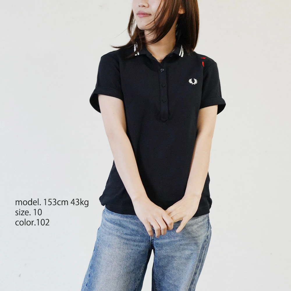 フレッドペリー  ポロシャツ レディース エイミーワインハウス 半袖 FRED PERRY Amy Winehouse Tipped Polo Shirt【国内正規品】SG2130