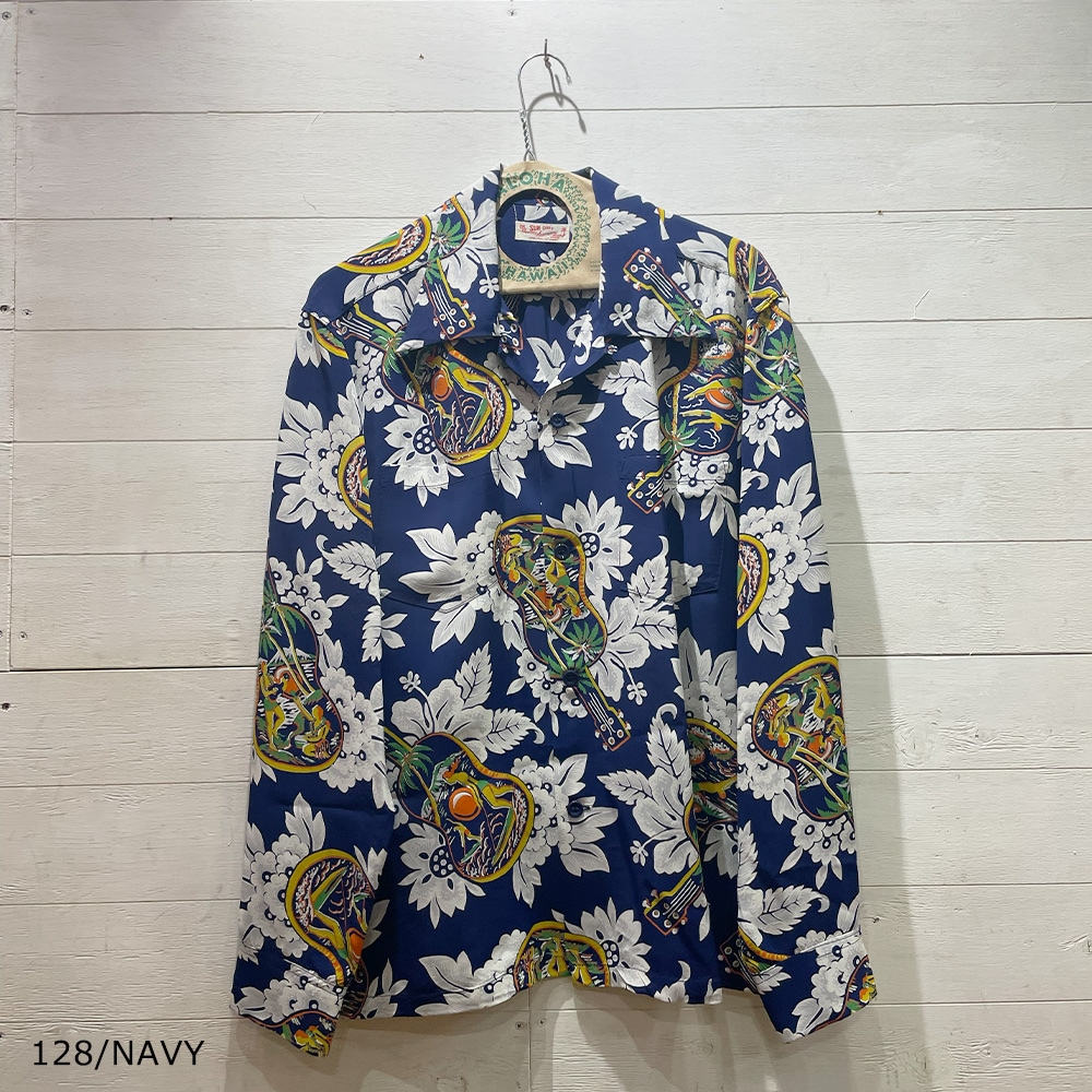 アロハシャツ メンズ サンサーフ 長袖 RAYON HAWAIIAN SHIRT 