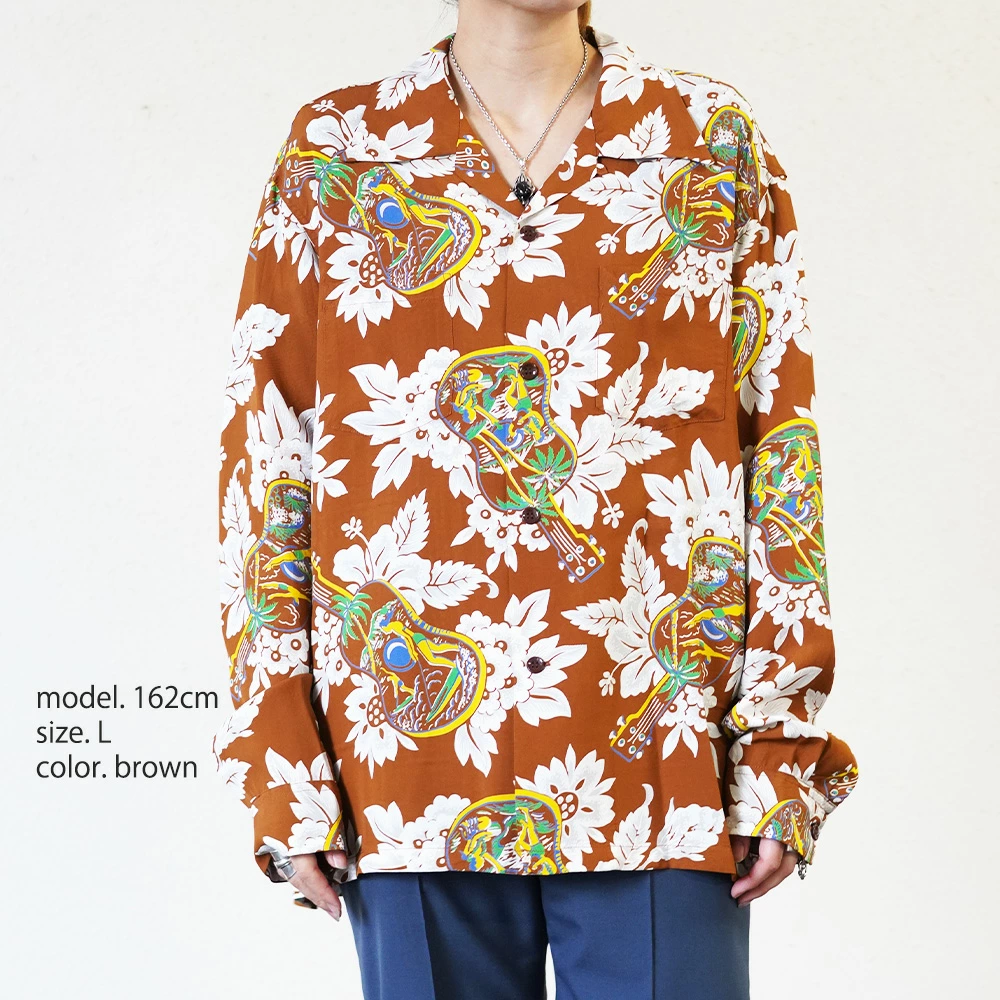 アロハシャツ メンズ サンサーフ 長袖 RAYON HAWAIIAN SHIRT 