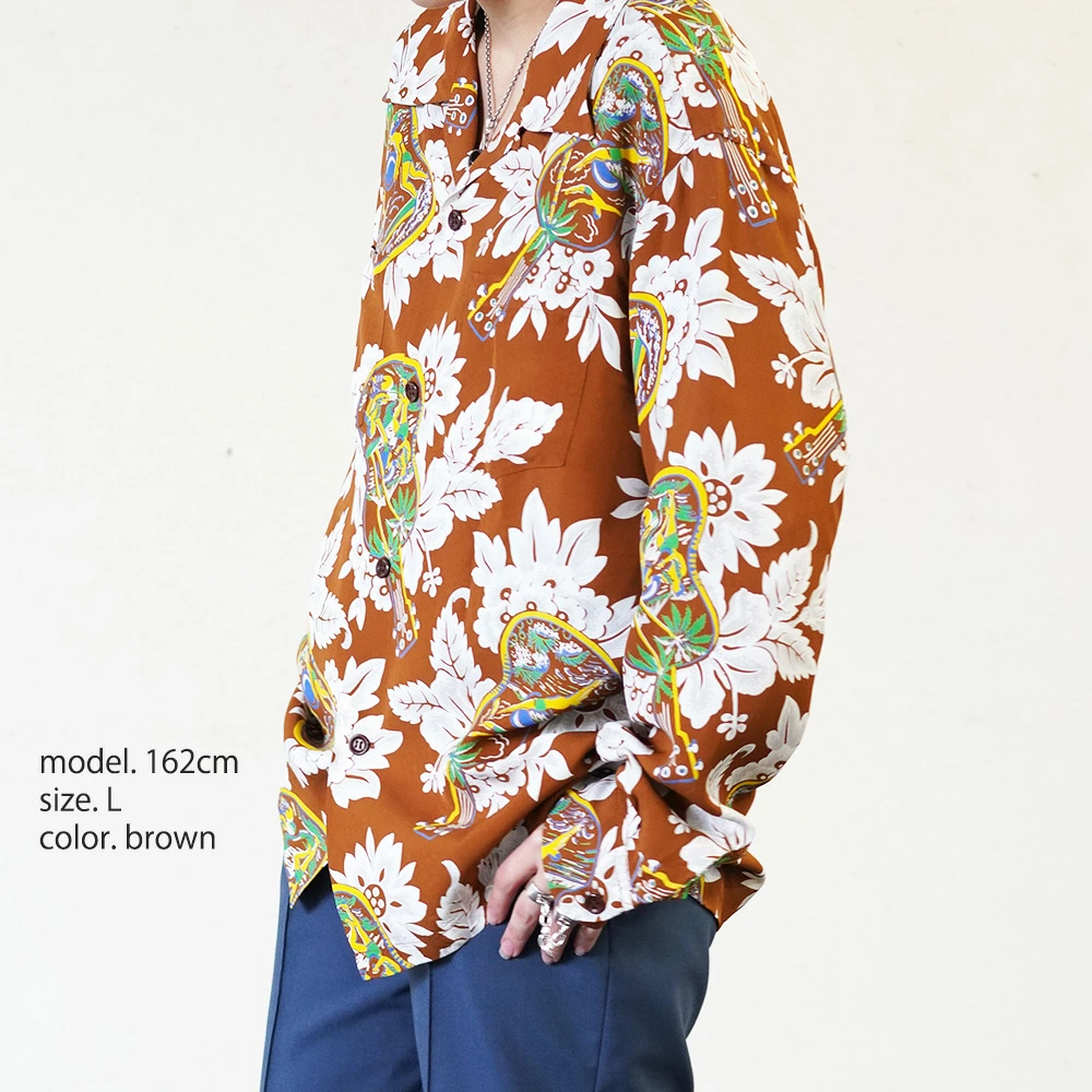 アロハシャツ メンズ サンサーフ 長袖 RAYON HAWAIIAN SHIRT 