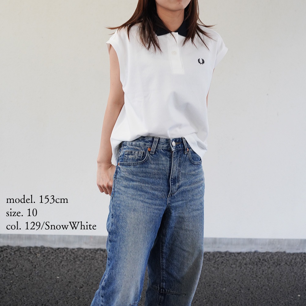 フレッドペリー ポロシャツ レディース ノースリーブ Mesh Collar Polo Shirt FRED PERRY 【国内正規品】G2181