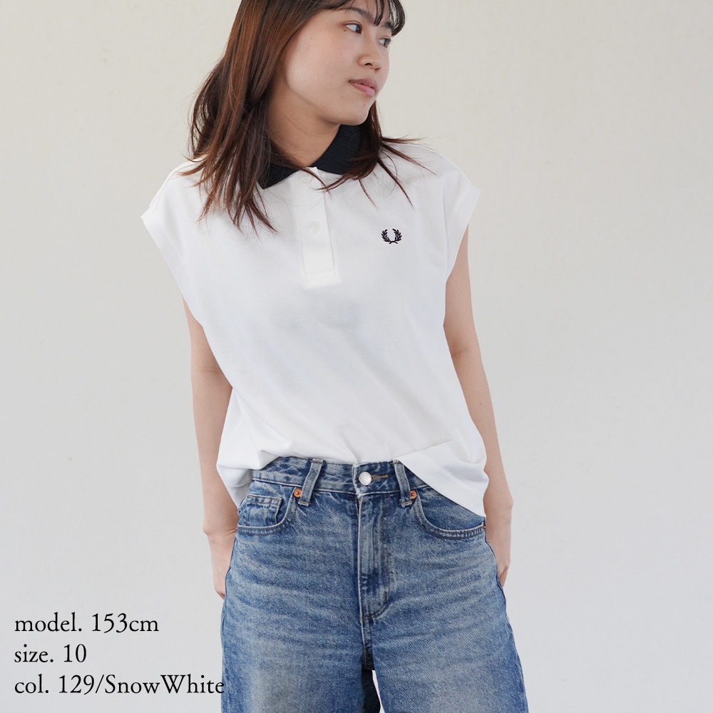 フレッドペリー ポロシャツ レディース ノースリーブ Mesh Collar Polo Shirt FRED PERRY 【国内正規品】G2181