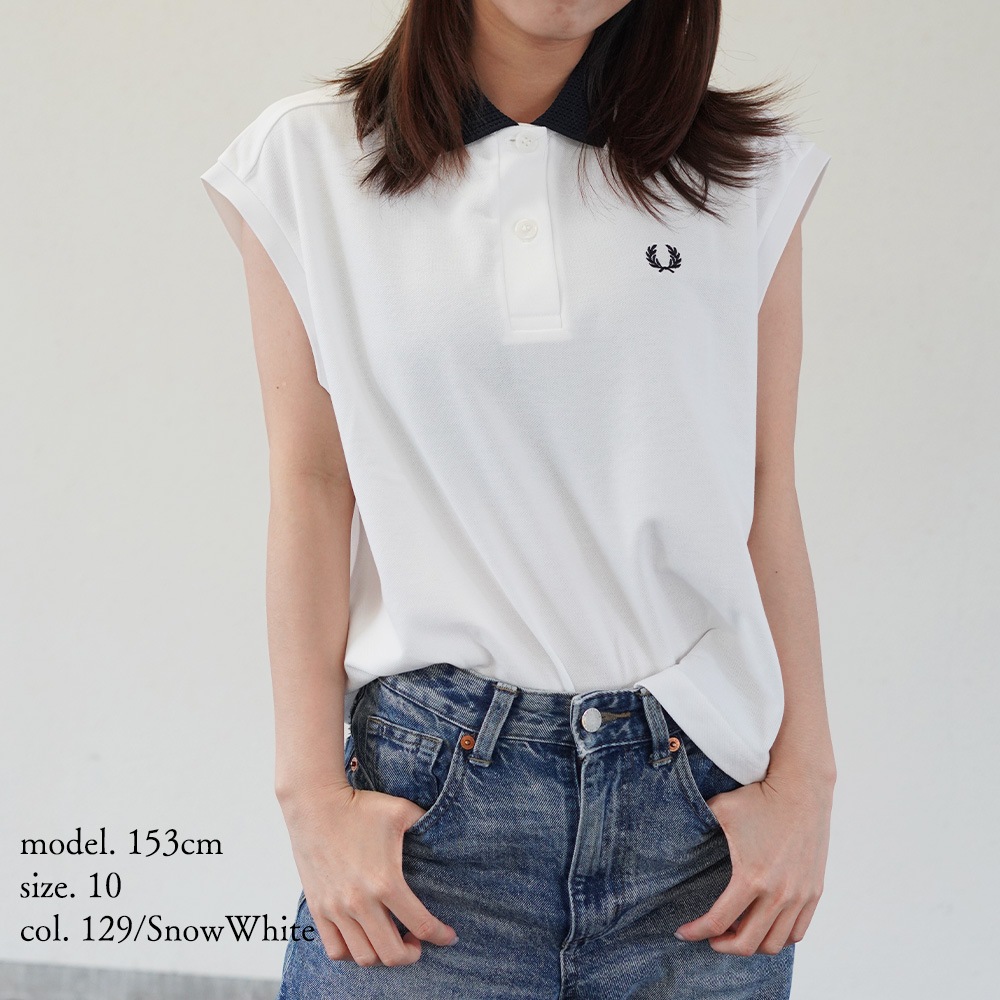 フレッドペリー ポロシャツ レディース ノースリーブ Mesh Collar Polo Shirt FRED PERRY 【国内正規品】G2181