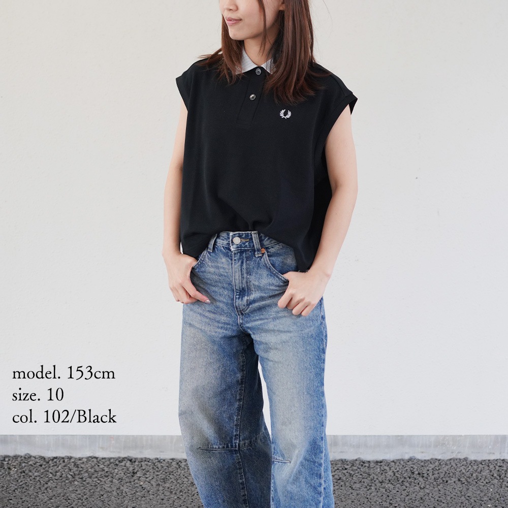 フレッドペリー ポロシャツ レディース ノースリーブ Mesh Collar Polo