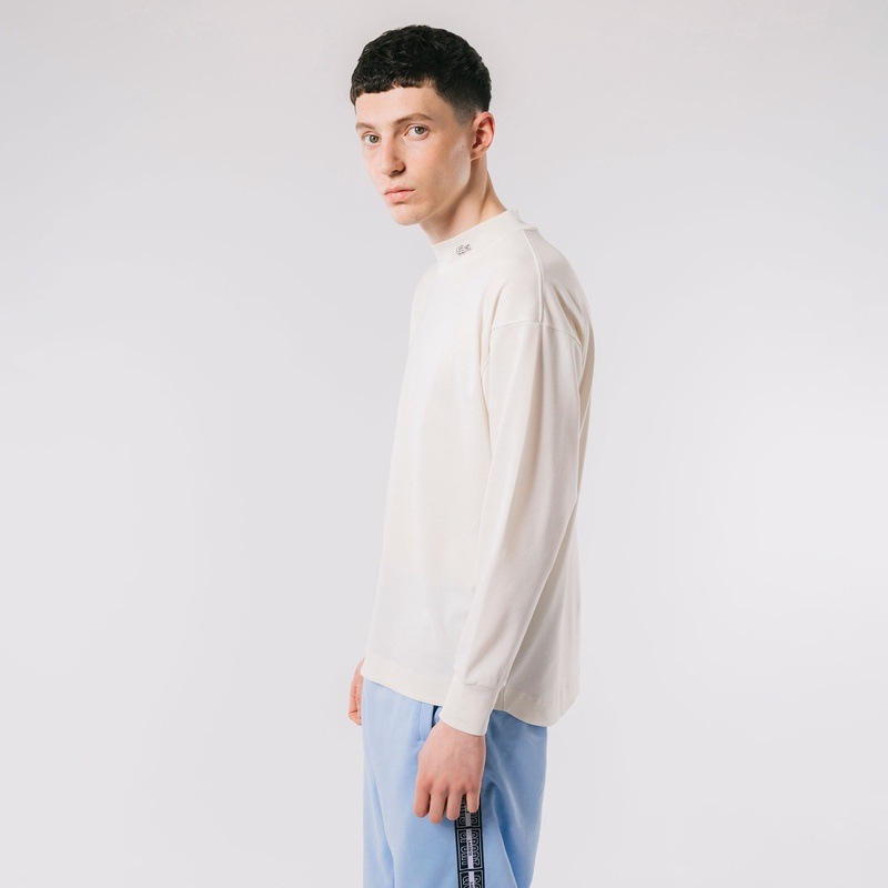 鹿の子地 モックネック Tシャツ  ラコステ  LACOSTE