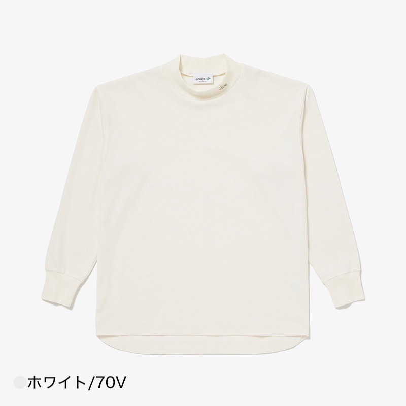 鹿の子地 モックネック Tシャツ  ラコステ  LACOSTE