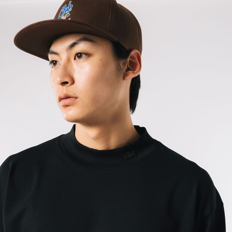 鹿の子地 モックネック Tシャツ  ラコステ  LACOSTE