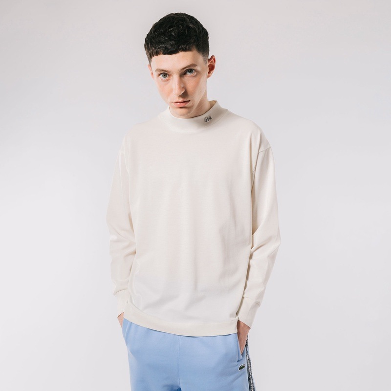 鹿の子地 モックネック Tシャツ  ラコステ  LACOSTE