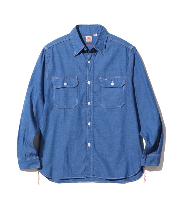 シャツ 長袖 メンズ シュガーケーン シャンブレーワークシャツ SUGAR CANE VAT DYE CHAMBRAY WORK SHIRT