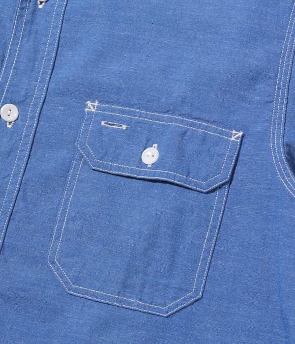 シャツ 長袖 メンズ シュガーケーン シャンブレーワークシャツ SUGAR CANE VAT DYE CHAMBRAY WORK SHIRT