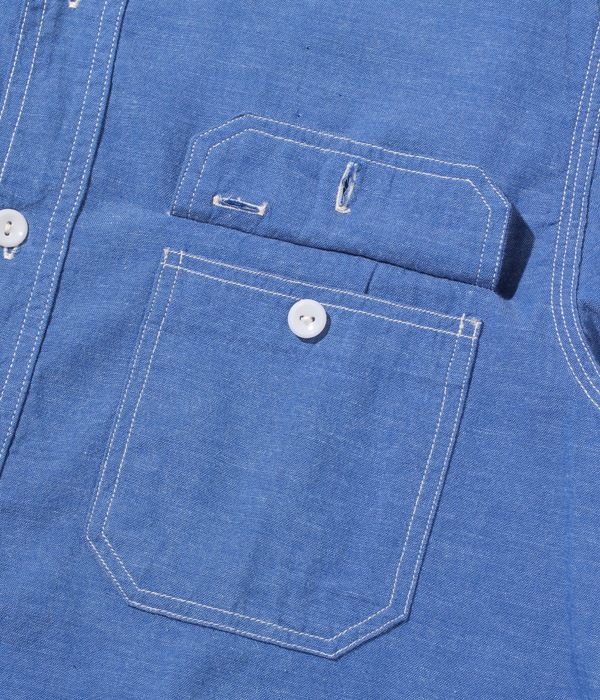 シャツ 長袖 メンズ シュガーケーン シャンブレーワークシャツ SUGAR CANE VAT DYE CHAMBRAY WORK SHIRT