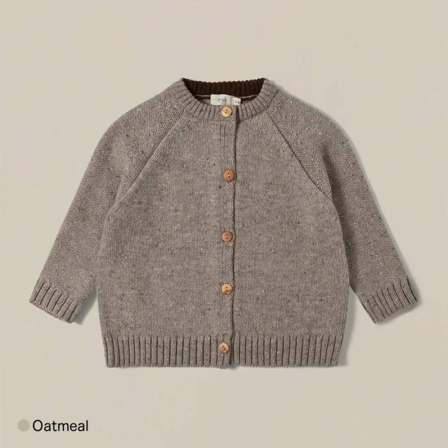 カーディガン  キッズ  ベビー オーガニックズー  Organic Zoo Soil / Oatmeal Boxy Wool Cardigan SBWCARD OBWCARD