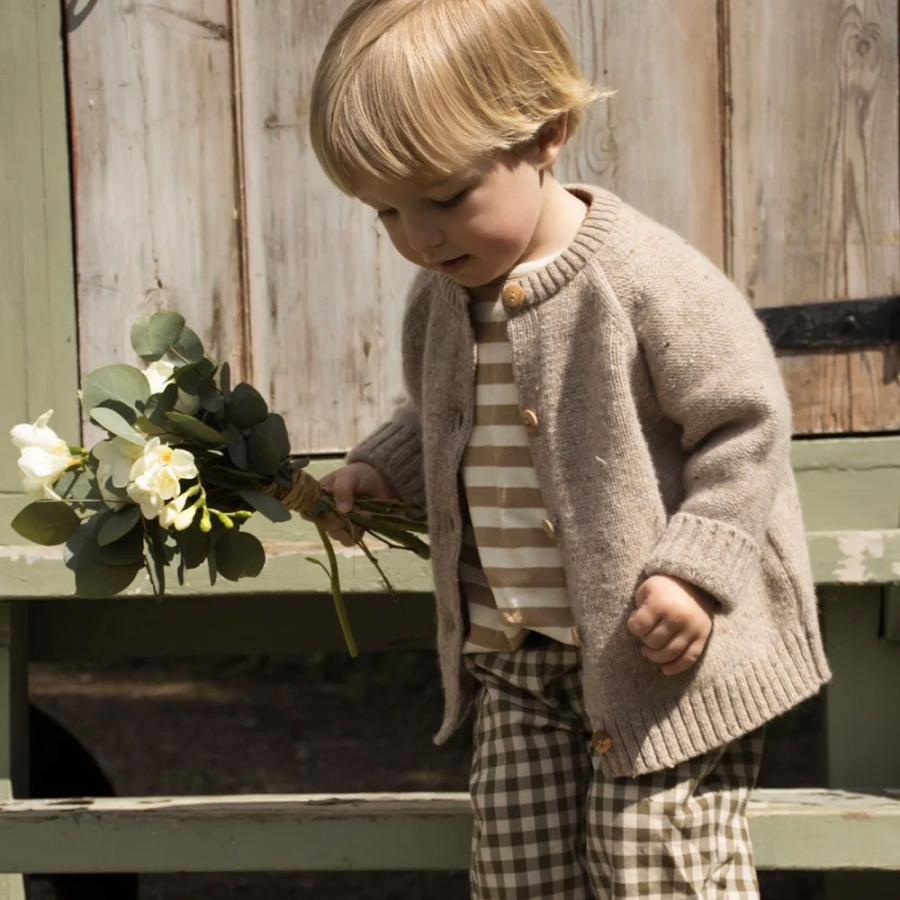 カーディガン  キッズ  ベビー オーガニックズー  Organic Zoo Soil / Oatmeal Boxy Wool Cardigan SBWCARD OBWCARD
