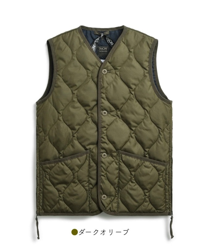 TAION EXTRA カーキ ダウンジャケット 発熱保温タイプ 袖取り外し