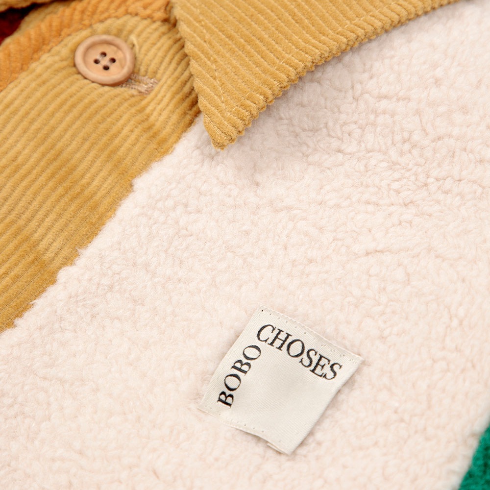 BOBOCHOSES ボアジャケット 2-3y 98cm ジャケット ボボ・ショーズ ベビー Color block sheepskin jacket 98