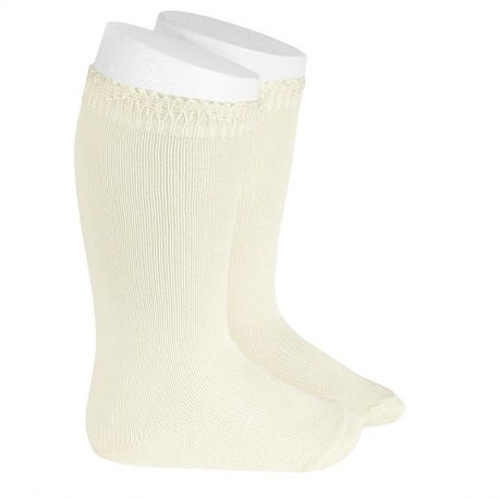 condor(コンドル)CEREMONY KNEE-HIGH SOCKS WITH OPENWORK CUFF WHITE