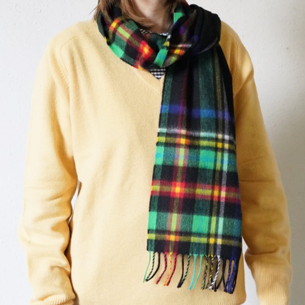 マフラー カシミア カシミヤストール モダン タータン ジョシュア