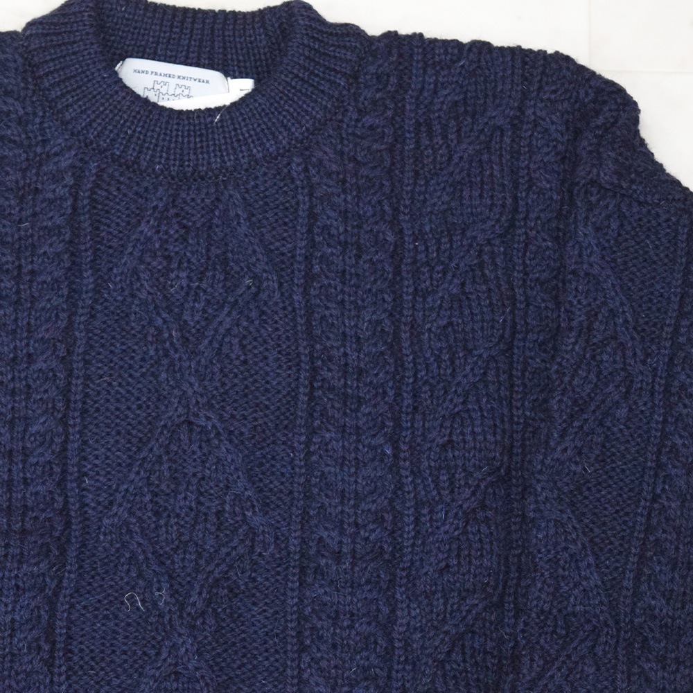 OLDDERBY KNITWEAR 　肉厚　アランニット　コットンニット　スミ黒 Oldderby Knitwear カーディガン アランニット リブ ニット トップス