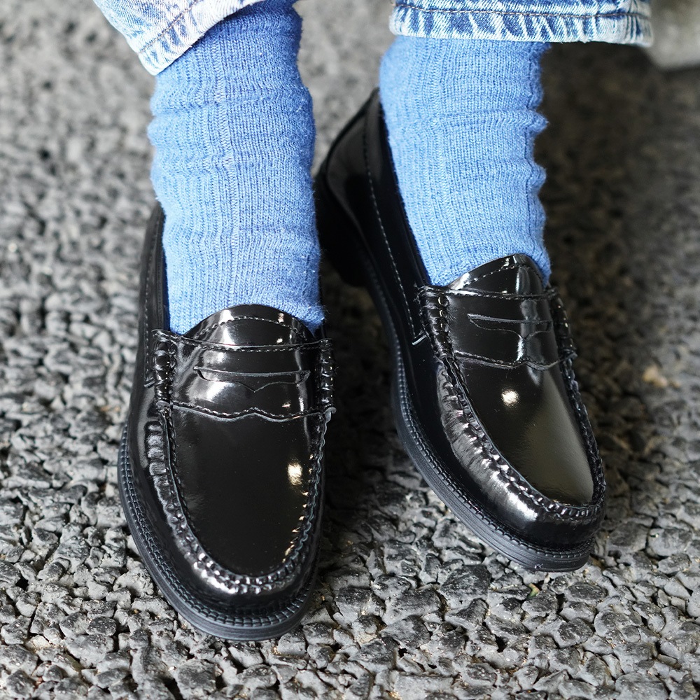 【期間限定SALE／10%OFF】ローファー レディース パテントレザー ジーエイチバス BLACK PATENT  G.H.BASS 【国内正規品】BA41711