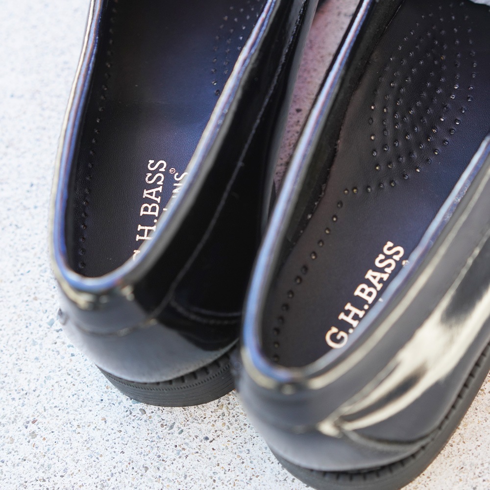 【期間限定SALE／10%OFF】ローファー レディース パテントレザー ジーエイチバス BLACK PATENT  G.H.BASS 【国内正規品】BA41711