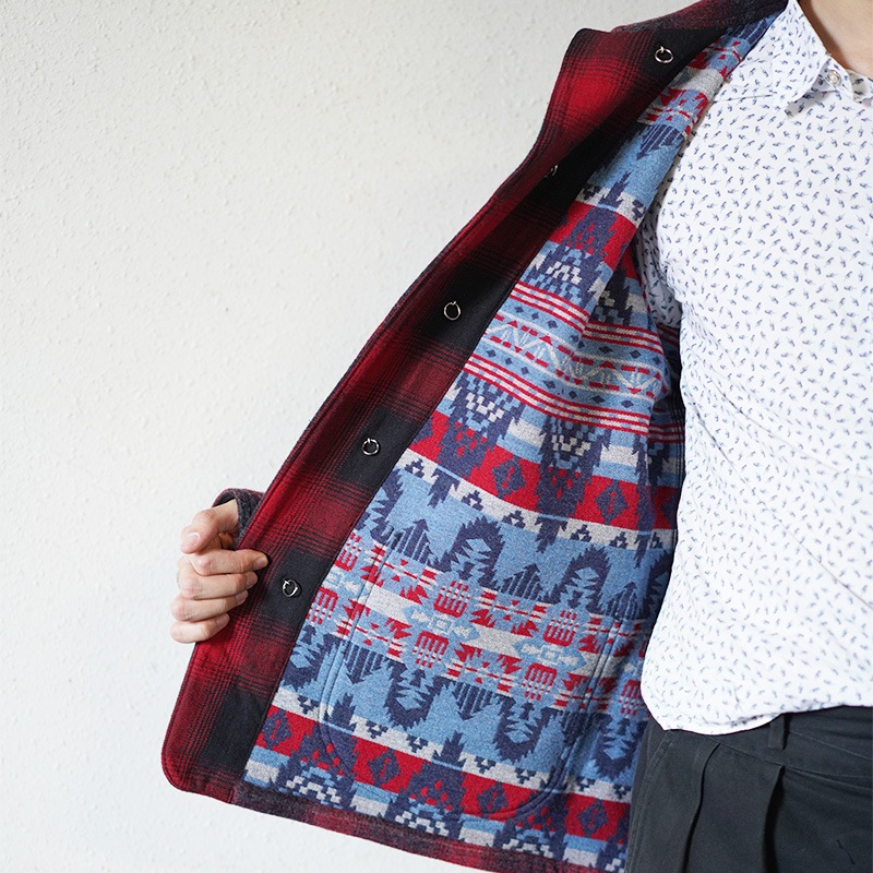 チェックコート メンズ コットン ウール ネイティブ シュガーケーン Lot No. SC15843 COTTON CHECK×WOOL JACQUARD WORK COAT SUGAR CANE