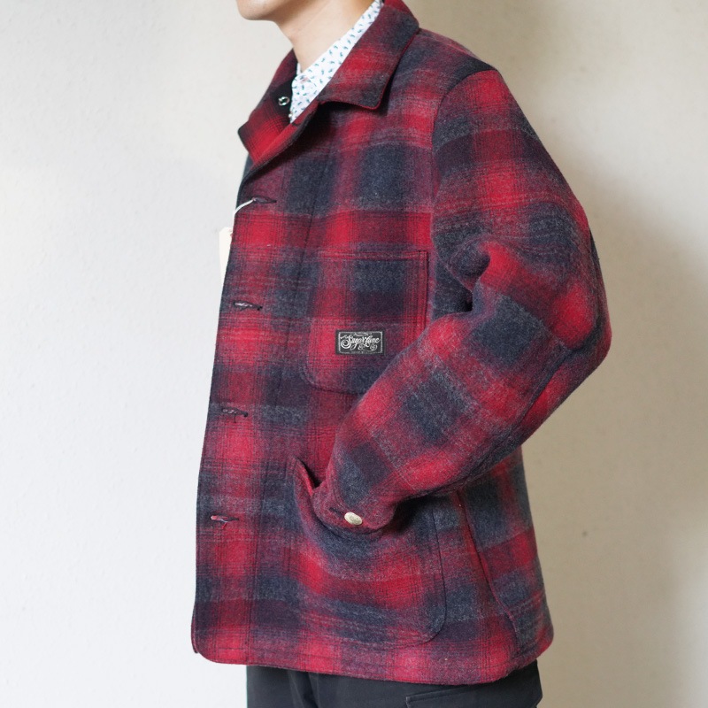 チェックコート メンズ コットン ウール ネイティブ シュガーケーン Lot No. SC15843 COTTON CHECK×WOOL JACQUARD WORK COAT SUGAR CANE