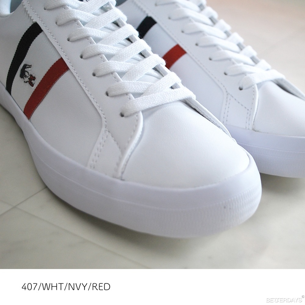 スニーカー  ラコステ LACOSTE LEROND TRI 1 MENS ホワイト トリコカラー カジュアルシューズ 
